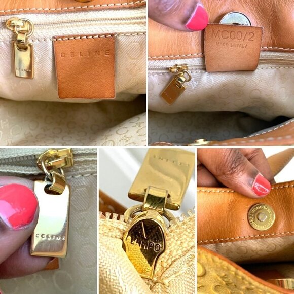 CELINE LEATHER BAG YELLOW SUEDE C MACADAM HANDBAG FRANCE DESIGNER SHOULDER  BAG - Picture 15 of 17